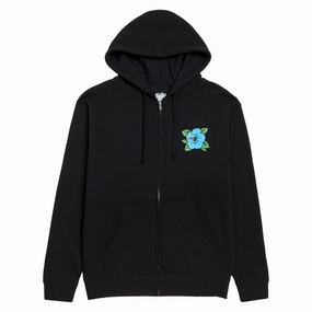 Santa Cruz Screaming Hibiscus Dot Zip Hoodie - Black School Supplies Movies