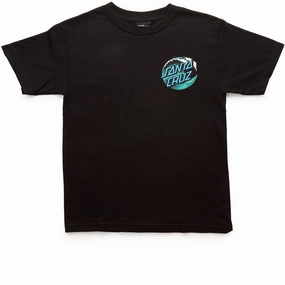 Santa Cruz Wave Dot T-Shirt - Black Fit Guide Hats