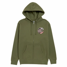 Santa Cruz Wave Dot Zip Hoodie - Army/Rust Photography Durable Apparel