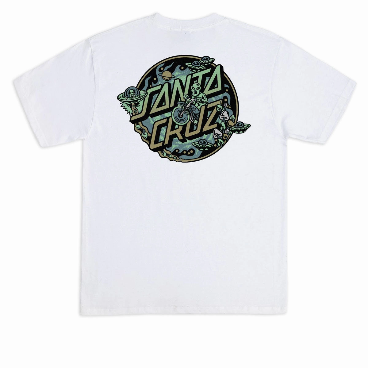 Santa Cruz Winkowski Dope Plant 2 Dot T-Shirt - White Tape Upcycled Fashion
