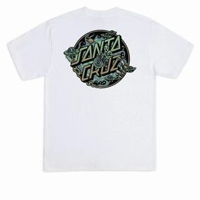 Santa Cruz Winkowski Dope Plant 2 Dot T-Shirt - White Tape Upcycled Fashion