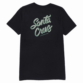 Santa Cruz Womens Ribbon Script Relaxed T-Shirt - Vintage Black Floor Mats Movies