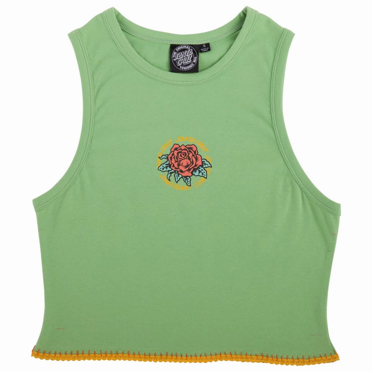 Santa Cruz Womens Ringed Arrangement Cropped Muscle Tank Top - Fern Evening Wear Paper Products