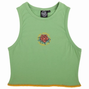 Santa Cruz Womens Ringed Arrangement Cropped Muscle Tank Top - Fern Evening Wear Paper Products