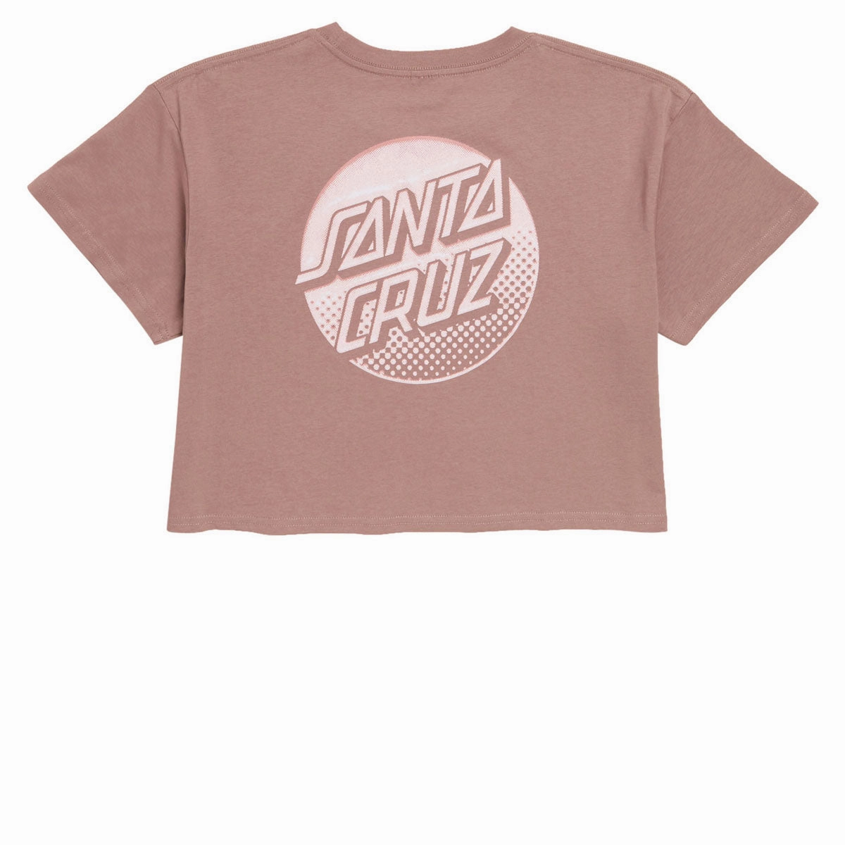 Santa Cruz Womens Tone Stamped Dot Cropped T-Shirt - Hazy Pink Cards Feminine Care