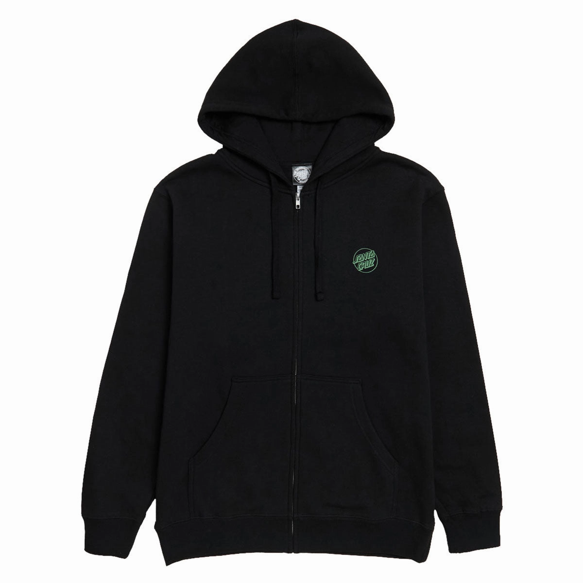Santa Cruz Womens Tone Stamped Dot Zip Up Hoodie - Black Paper Products Coins