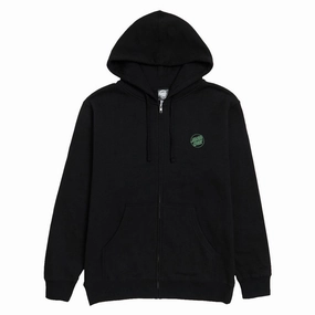 Santa Cruz Womens Tone Stamped Dot Zip Up Hoodie - Black Paper Products Coins