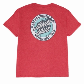 Santa Cruz Youth Flamed MFG Dot T-Shirt - Heather Red First Aid Kits Janitorial Supplies