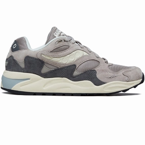 Saucony Grid Shadow 2 Shoes - Grey/Cream Aviation Clearance Sale