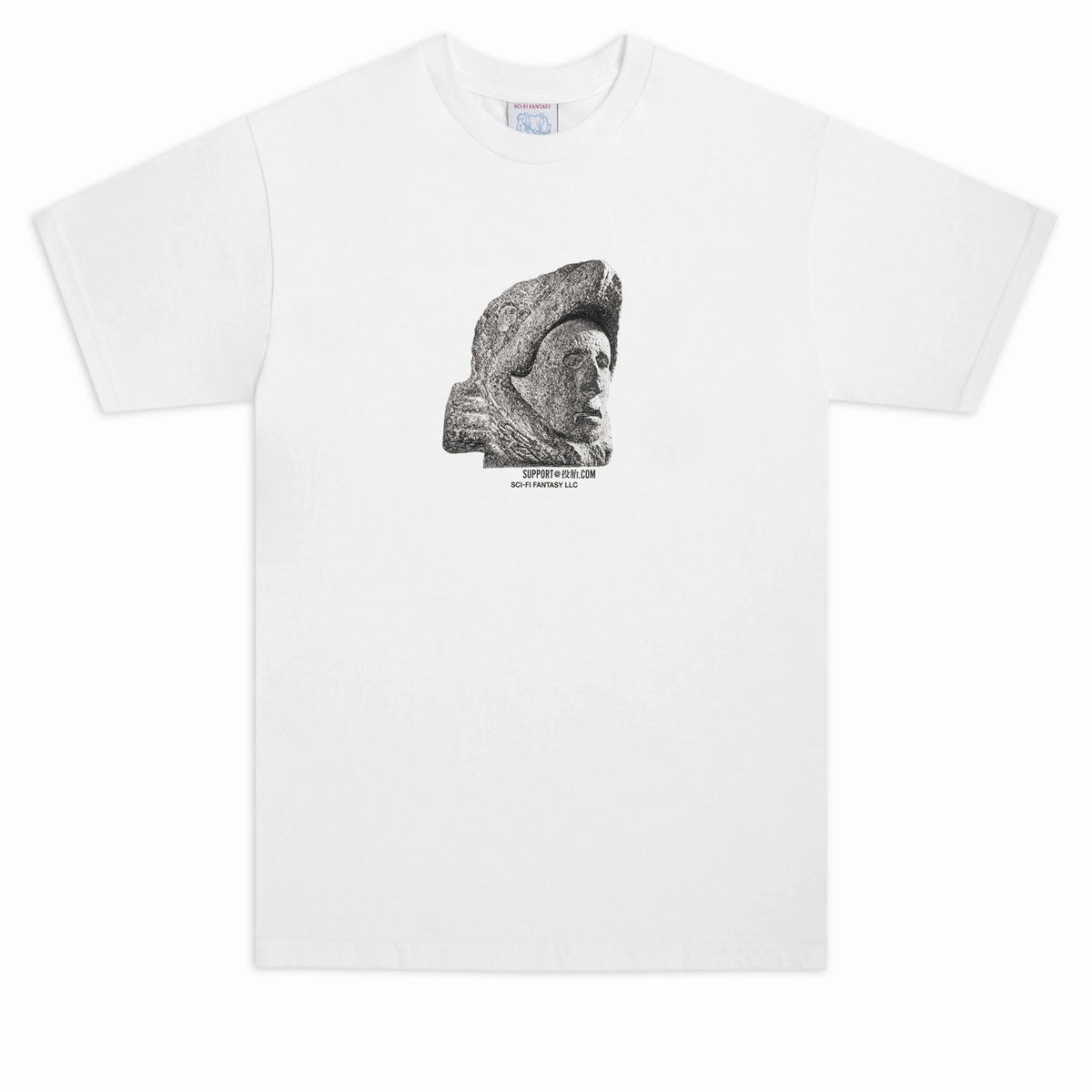 Sci-Fi Fantasy Pre-Colombian T-Shirt - White Inflatable Pool Vinyl Records