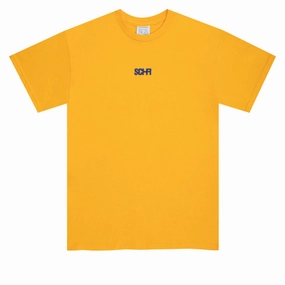 Sci-Fi Fantasy Tiny Big Logo T-Shirt - Gold Cruise Ships Everyday Wear