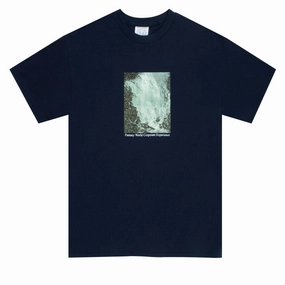 Sci-Fi Fantasy Waterfall T-Shirt - Navy Hotel Amenities Smartphones