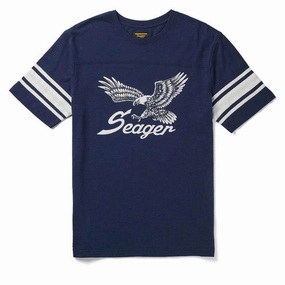 Seager Riggins Crew T-Shirt - Navy Affordable Fashion New Arrivals