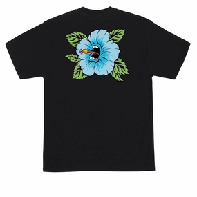 Seasonal Trends Santa Cruz Screaming Hibiscus T-Shirt - Black Stamps