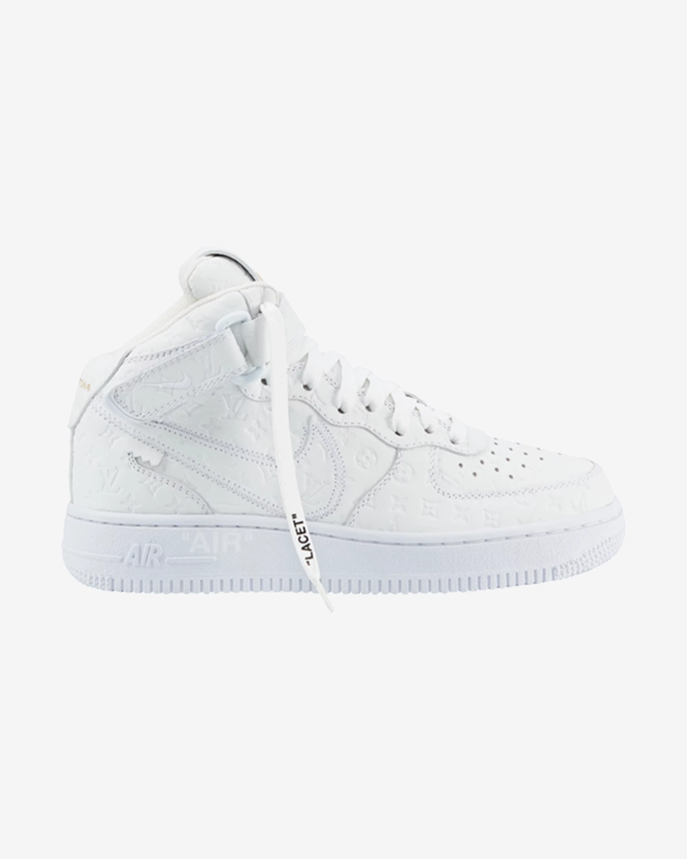 Quick Adaptation All-day arch support NIKE X LOUIS VUITTON AIR FORCE1 MID WHITE (NEW)