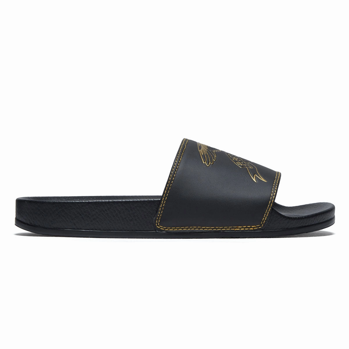 Seeds Anti-Hero Basic Eagle Slide Sandals - Black/Gold Basketball Cards