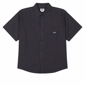 Shampoo Obey Bigwig Proof Woven Shirt - Dull Blue Multi Flights