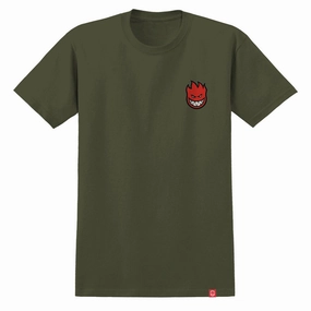 Shampoo Spitfire Lil Bighead Fill T-Shirt - Military Green/Red/Black/White Print Music