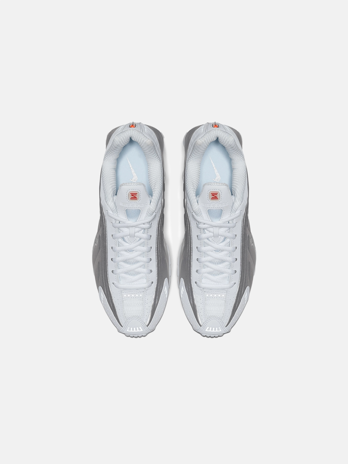 Shox R4 "White and Metallic Silver" Comfortable Slip-On