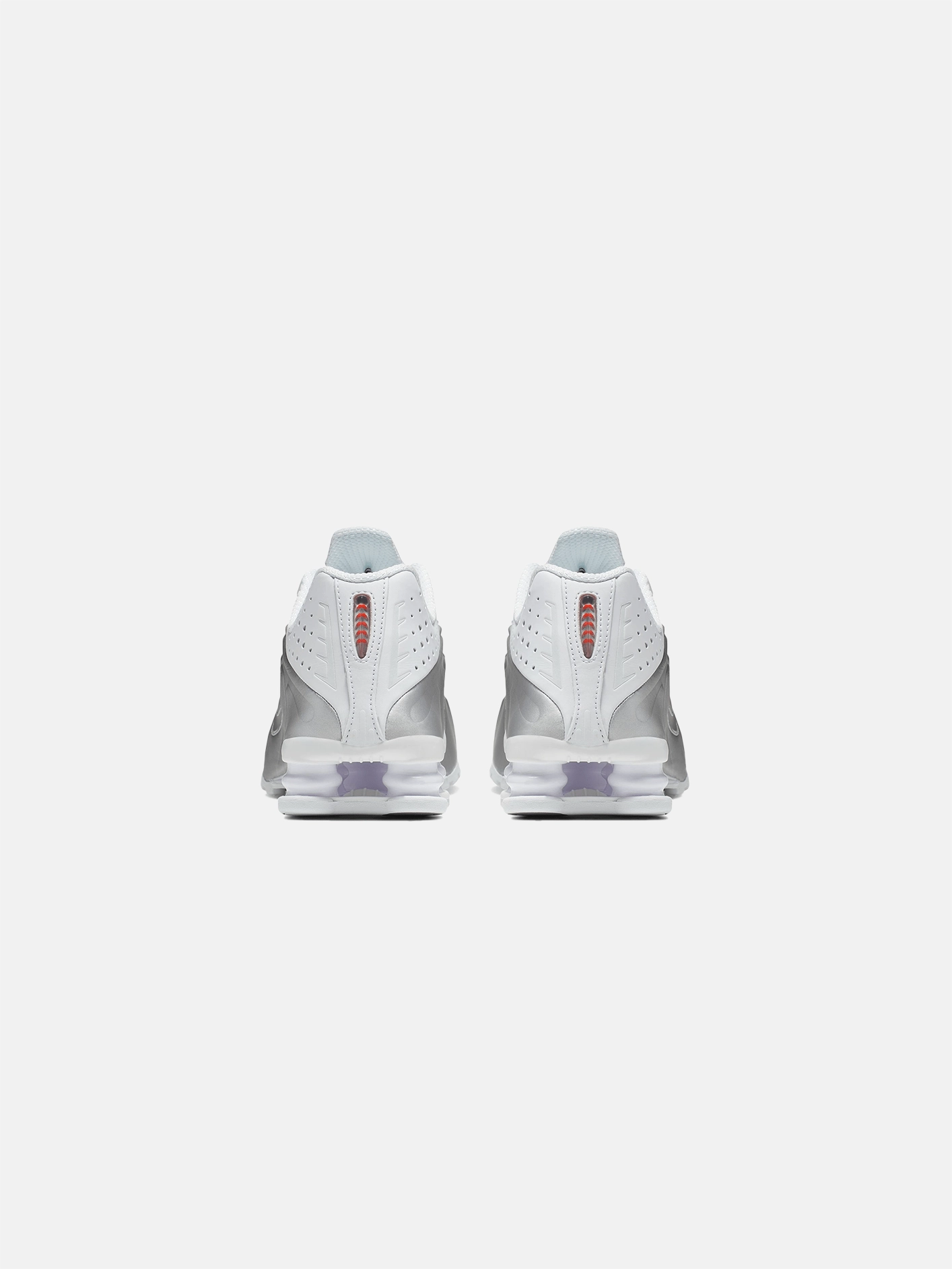 Shox R4 "White and Metallic Silver" Comfortable Slip-On