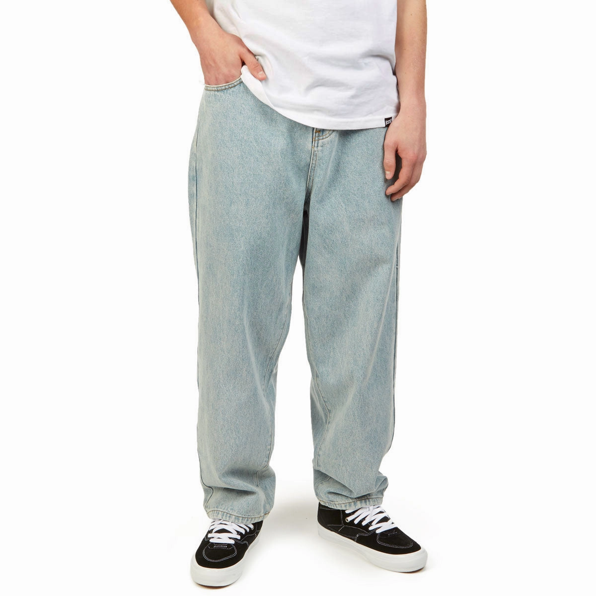 Skin Care CCS Baggy Taper Denim Jeans - Light Wash Tops