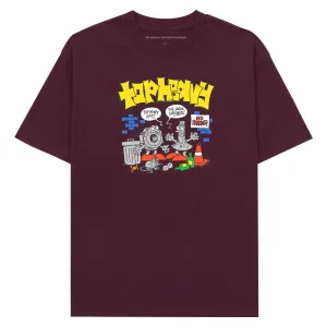 Snacks Top Heavy Screwed T-Shirt - Burgundy Toothpaste
