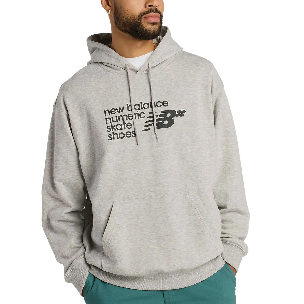 Spandex Stretch New Balance Numeric Logo Hoodie - Athletic Grey Collectibles
