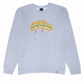 Spitfire Chrome Venom Sweatshirt - Grey Heather/Multi Color Print Pest Control Concerts