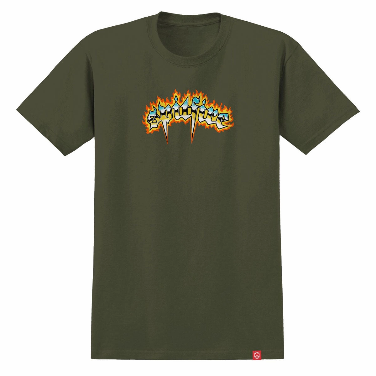 Spitfire Chrome Venom T-Shirt - Military Green/Multi Color Prints Collectibles Envelopes