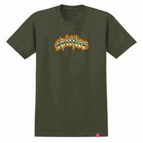 Spitfire Chrome Venom T-Shirt - Military Green/Multi Color Prints Collectibles Envelopes