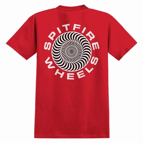 Spitfire Classic 87 Swirl Fill T-Shirt - Red/Black/White Music Artists Nylon Materials
