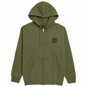 Spitfire Classic '87 Swirl Fill Zip Up Hoodie - Army/Black/Red Prints Costumes Stylish Outfits