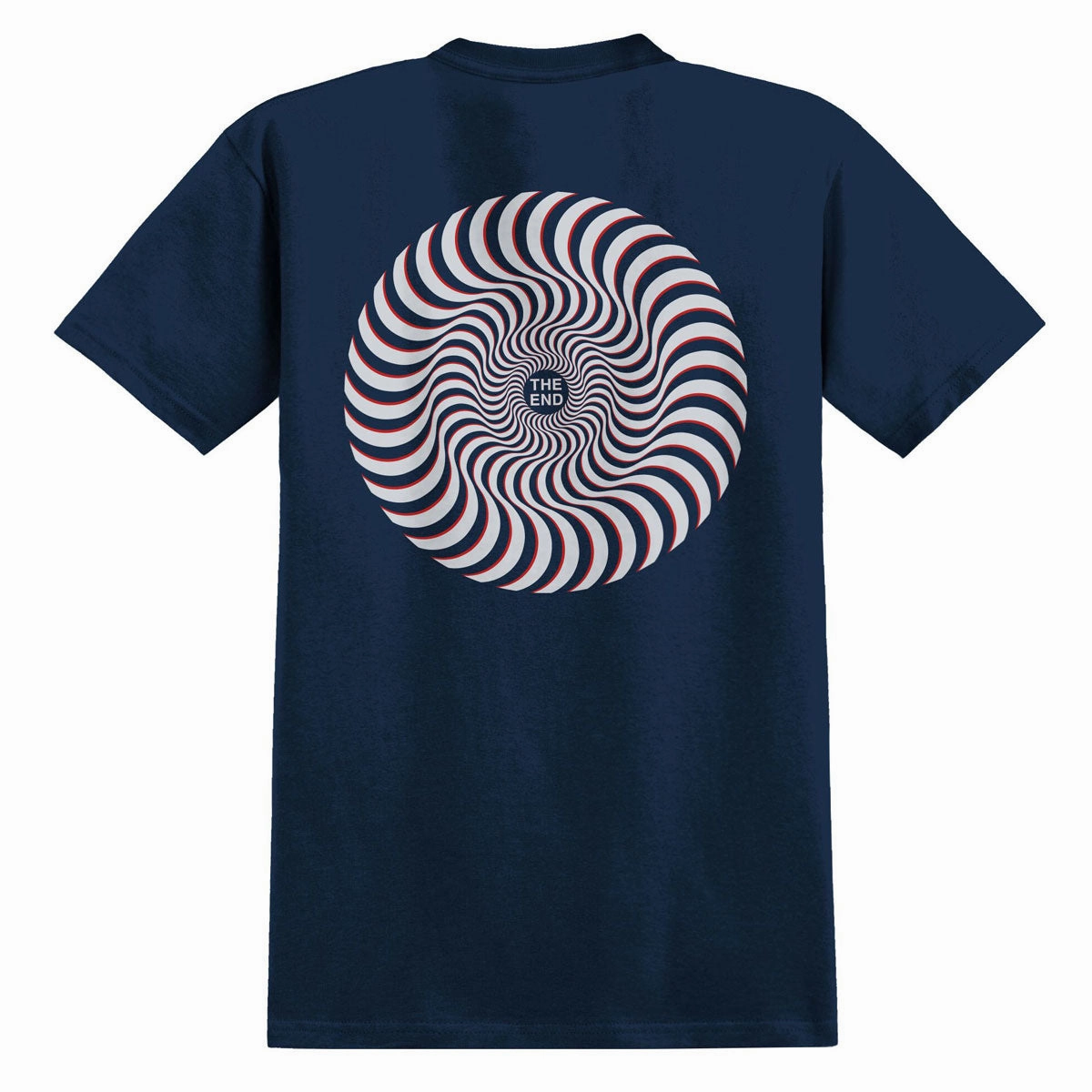 Spitfire Classic Swirl Overlay T-Shirt - True Navy/White/Red Prints Vacation Rentals Sports Apparel
