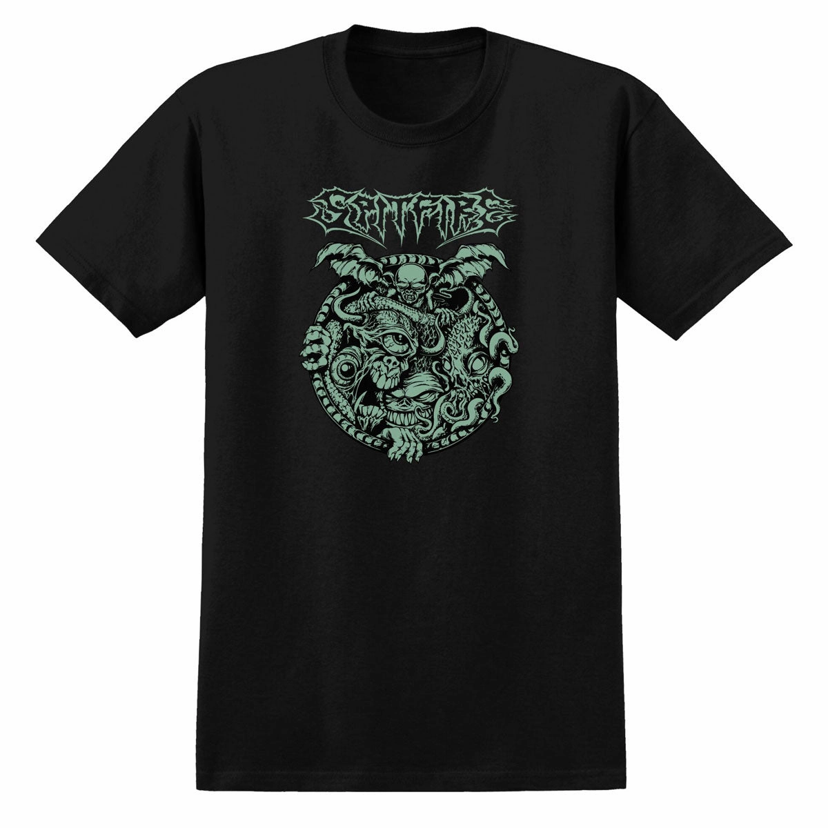 Spitfire Demon Gate Glow T-Shirt - Black Makeup Removers ATV Parts