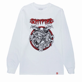 Spitfire Demon Gate Long Sleeve T-Shirt - White/Black/Red Baby Clothes Deodorant