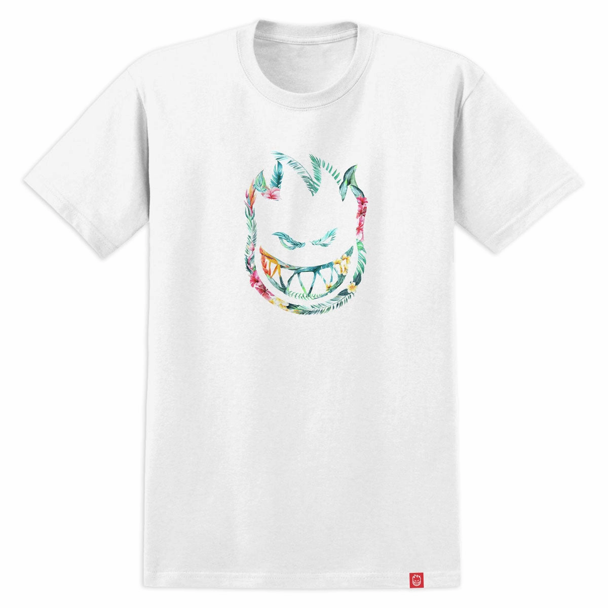 Spitfire Floral Bighead T-Shirt - White/Multi Color Pots CDs