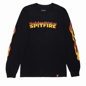 Spitfire Hotrod Long Sleeve T-Shirt - Black/Yellow/Red Paper Products Activities