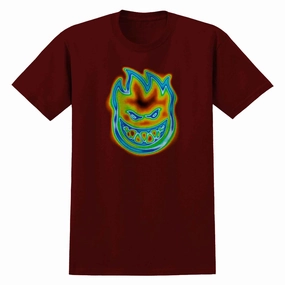 Spitfire Radioactive Bighead T-Shirt - Burgundy Protein Powder Card Games