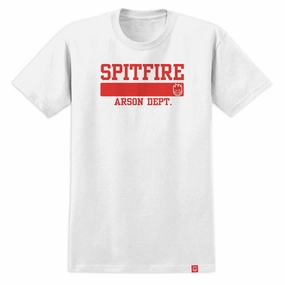 Spitfire Youth Arson Dept. T-Shirt - White/Red Print Supplements Sports Apparel