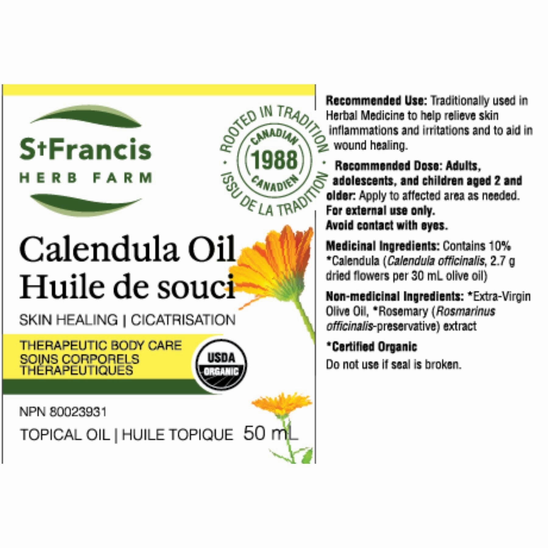 St. Francis Calendula Oil 50ml