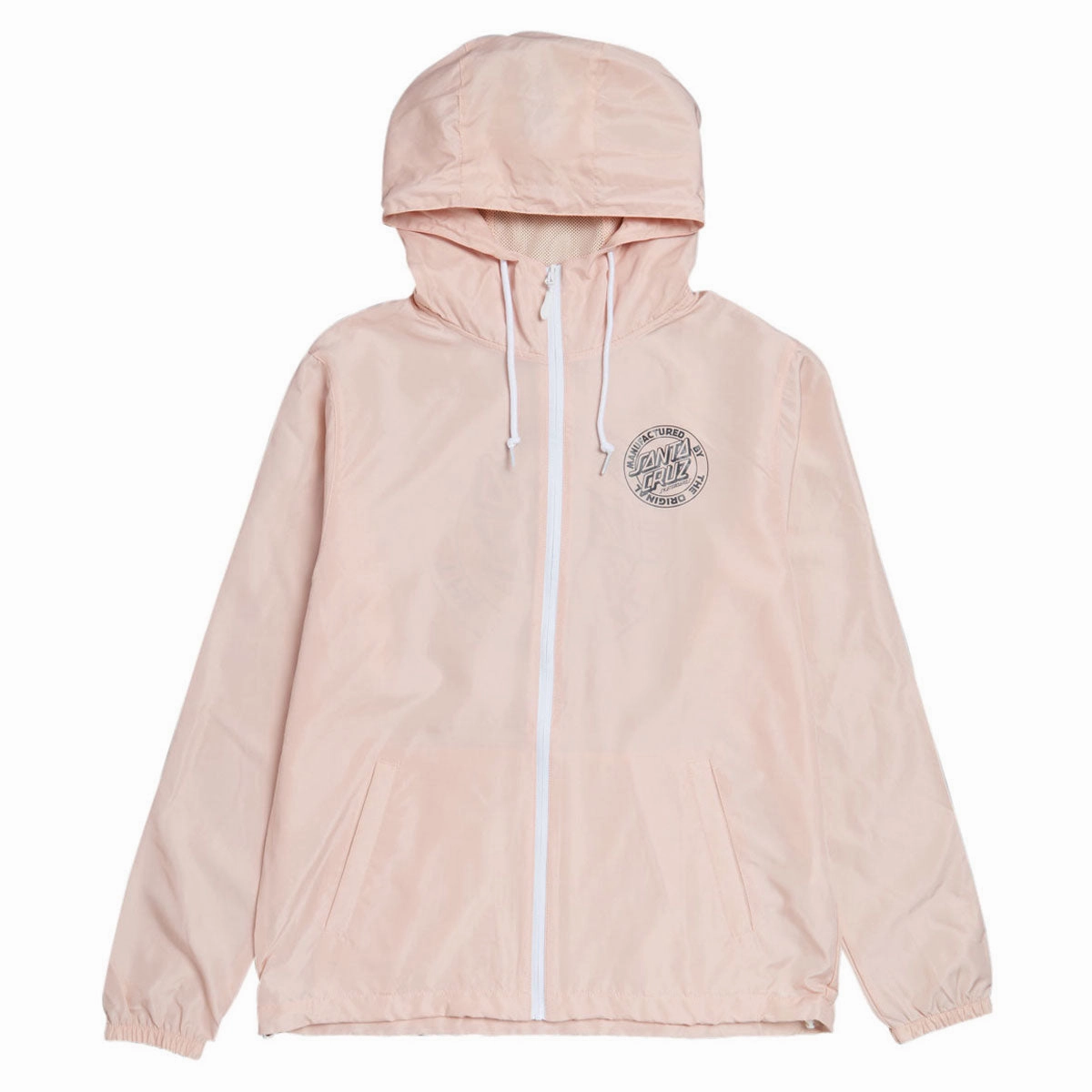 Stamps Santa Cruz Womens MFG Dot Lined Windbreaker Jacket - Blush/White Tools