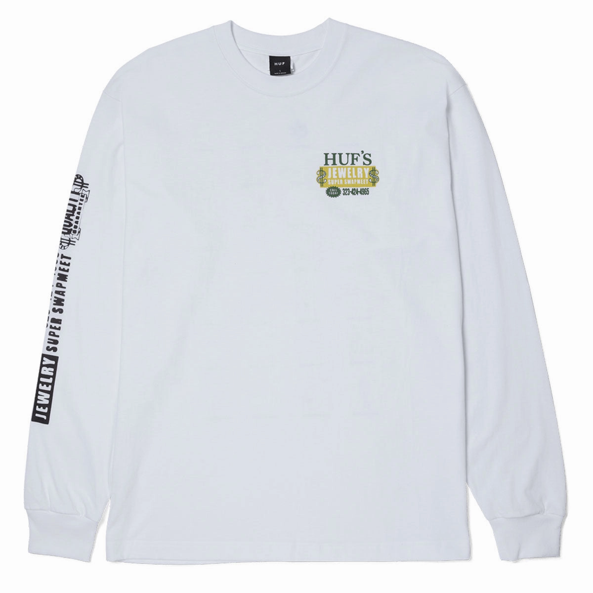 Stationery HUF Jewelry Long Sleeve T-Shirt - White Cameras