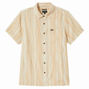 Stickers Brixton Cru Slub Shirt - Hazelnut/Painterly Stripe Party Favors