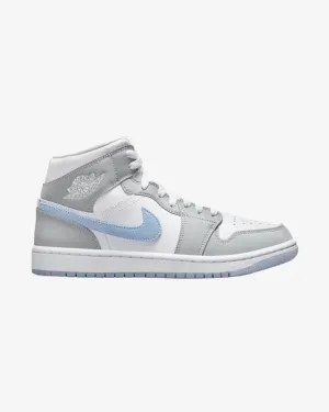 Retro-inspired silhouette NIKE AIR JORDAN1 MID WMNS WHITE WOLF GREY 2021 / 2023