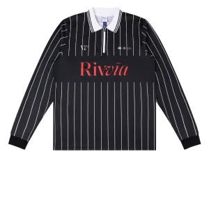 Suede Accessories Rivvia Team VV Long Sleeve Polo Shirt - Black/White Holiday Collection