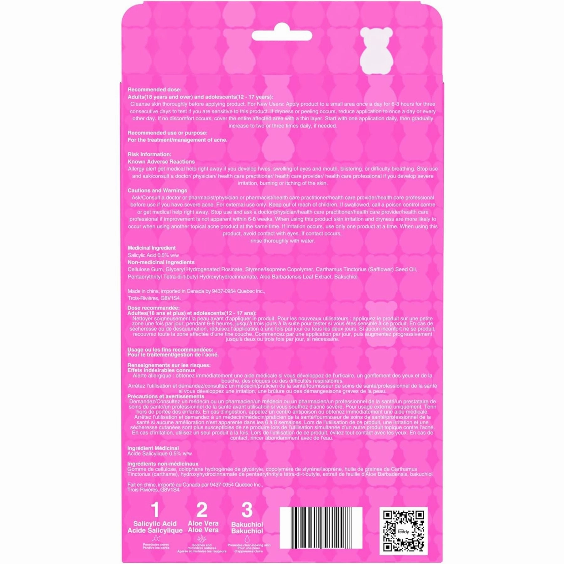 Sunny Teddy Anti Acne Pimple Patches - Pink Teddies 72ct