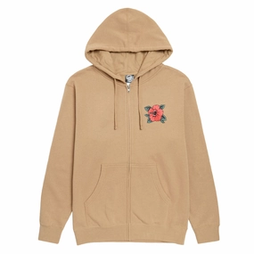 Supplements Santa Cruz Screaming Hibiscus Dot Zip Hoodie - Sandstone Books