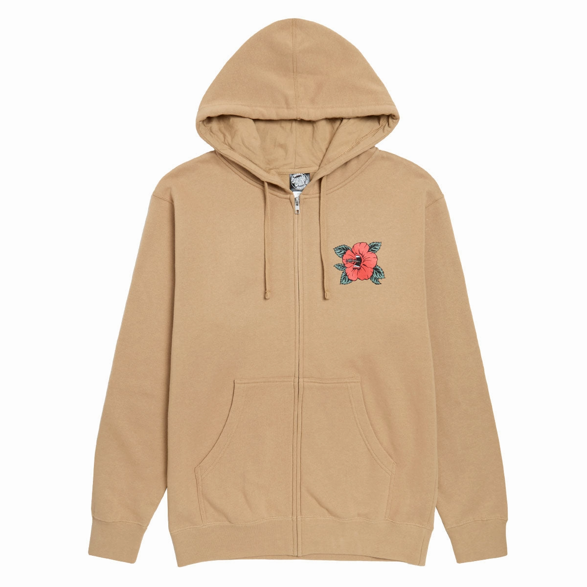 Supplements Santa Cruz Screaming Hibiscus Dot Zip Hoodie - Sandstone Books