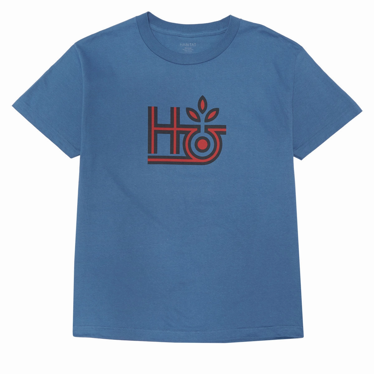 Sustainable Materials Habitat Pod Logo T-Shirt - Denim Blue Stamps