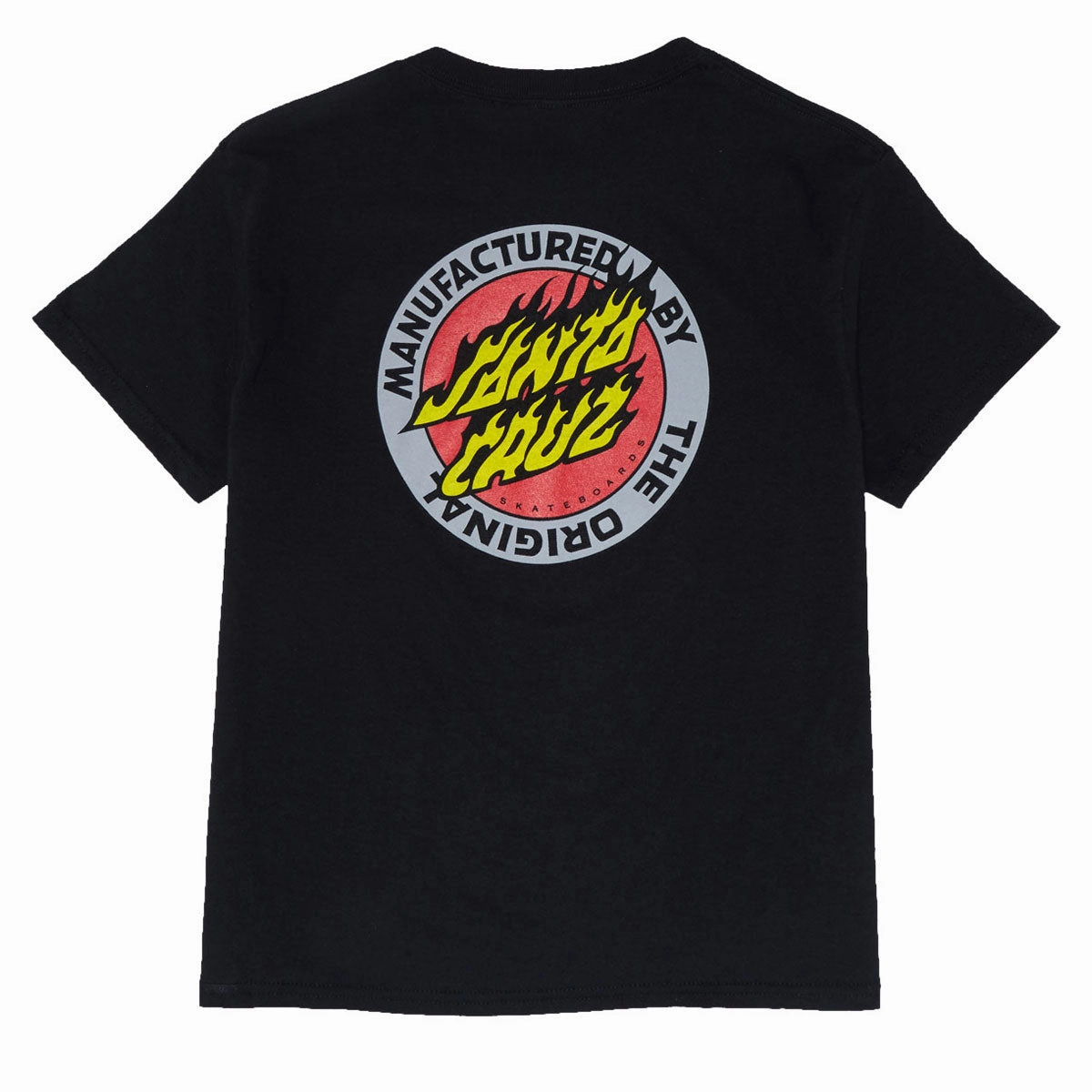 Sustainable Materials Santa Cruz Youth Flamed MFG Dot T-Shirt - Black Stamps